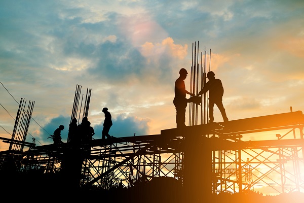 Engineers and contractors working onsite