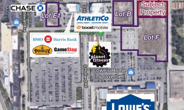 Part of center with Walmart, Lowe's and Planet Fitness