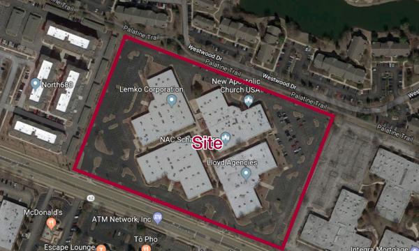Office park on 12.6 acres with potential for redevelopment