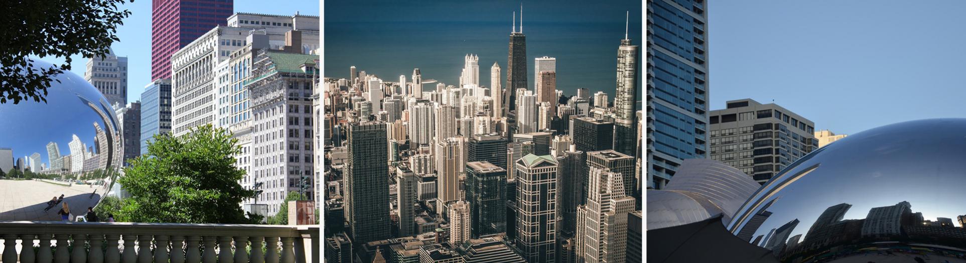 Chicago Illinois skyline and Cloud Gate